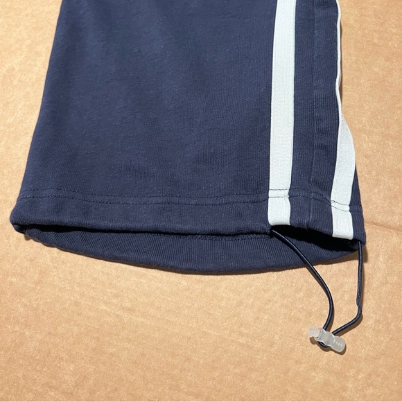 Commense Utility cargo stripe Sweatpants wide leg, navy blue, pull up pants sz M - Picture 6 of 11